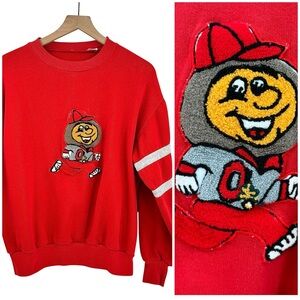 Vintage Ohio State Crewneck Sweatshirt Embroidered Mascot XL (Oversized for S/M)